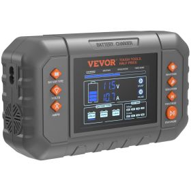 VEVOR Smart Battery Charger, 20-Amp, Lithium LiFePO4 Lead-Acid (AGM / Gel / SLA) Car Battery Charger with LCD Display