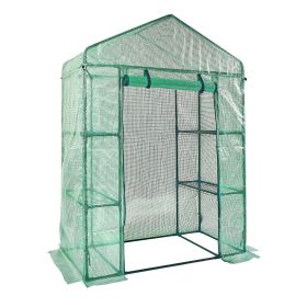 VEVOR Walk-in Green House, 4.6 x 2.4 x 6.7 ft, Greenhouse with Shelves, High Strength PE Cover with Doors, Windows and Steel Frame, Set Up in Minutes