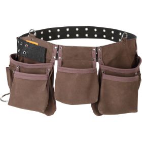 VEVOR 13 Pockets Tool Belt, Adjusts from 29 Inches to 54 Inches, Leather Heavy Duty Tool Pouch Bag with Dual Hammer Loops, Tool Bag for Electrician