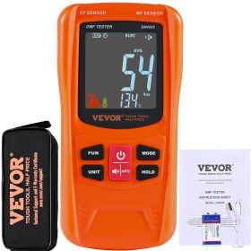 VEVOR 3-in-1 EMF Meter, 5Hz-6GHz, Handheld Rechargeable Electromagnetic Field Radiation Detector