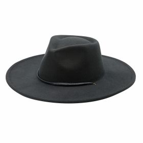 Williamsburg Ultra Felt Faux Leather Cord Wide Brim Hat