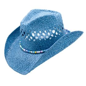 Andes Straw 3.5 Inch Brim Colorful Band Cowboy Drifter Hat