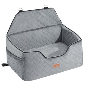 VEVOR Dog Booster Car Seat Pet Car Seat for Medium Large Dog up to 55 lbs Gray