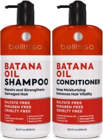 Batana Oil Shampoo and Conditioner Set Thickening Hair Products for Women and Men For Strengthening and Volumizing Fine and Thinning Hair Sulfate Free