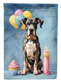 Great Dane Happy Birthday Garden Flag Mailbox Flag Decorative Yard Flag Banner Outside Patio Artwork Yard Flower Beds, Garden Size, Multicolor