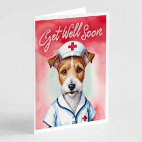 Fox Terrier Get Well Soon Greeting Cards Pack of 8 Blank Cards with Envelopes Whimsical A7 Size 5x7 Blank Note Cards