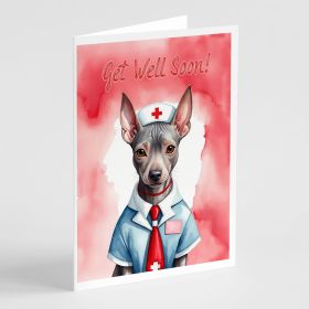 American Hairless Terrier Get Well Soon Greeting Cards Pack of 8 Blank Cards with Envelopes Whimsical A7 Size 5x7 Blank Note Cards