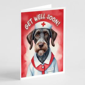 German Wirehaired Pointer Get Well Soon Greeting Cards Pack of 8 Blank Cards with Envelopes Whimsical A7 Size 5x7 Blank Note Cards