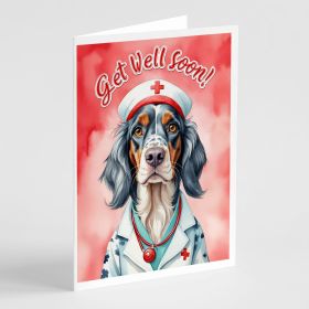 English Setter Get Well Soon Greeting Cards Pack of 8 Blank Cards with Envelopes Whimsical A7 Size 5x7 Blank Note Cards