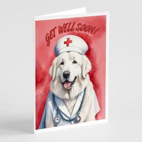 Great Pyrenees Get Well Soon Greeting Cards Pack of 8 Blank Cards with Envelopes Whimsical A7 Size 5x7 Blank Note Cards