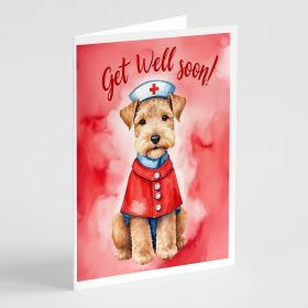 Lakeland Terrier Get Well Soon Greeting Cards Pack of 8 Blank Cards with Envelopes Whimsical A7 Size 5x7 Blank Note Cards