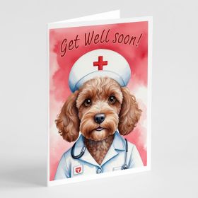 Cockapoo Get Well Soon Greeting Cards Pack of 8 Blank Cards with Envelopes Whimsical A7 Size 5x7 Blank Note Cards