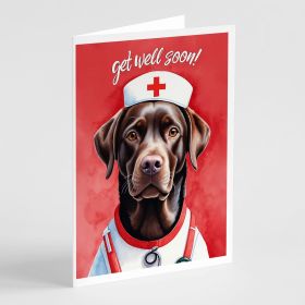 Chocolate Labrador Retriever Get Well Soon Greeting Cards Pack of 8 Blank Cards with Envelopes Whimsical A7 Size 5x7 Blank Note Cards