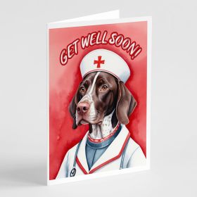 German Shorthaired Pointer Get Well Soon Greeting Cards Pack of 8 Blank Cards with Envelopes Whimsical A7 Size 5x7 Blank Note Cards