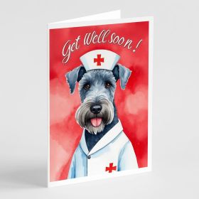 Kerry Blue Terrier Get Well Soon Greeting Cards Pack of 8 Blank Cards with Envelopes Whimsical A7 Size 5x7 Blank Note Cards