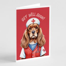 Cocker Spaniel Get Well Soon Greeting Cards Pack of 8 Blank Cards with Envelopes Whimsical A7 Size 5x7 Blank Note Cards