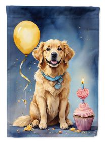 Golden Retriever Happy Birthday Garden Flag Mailbox Flag Decorative Yard Flag Banner Outside Patio Artwork Yard Flower Beds, Garden Size, Multicolor