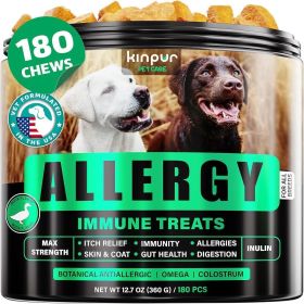 Natural Dog Allergy Chews for Dog Itch Tasty Allergy Relief Pet Supplement for Dry Itchy Skin Hot Spots Seasonal Dog Allergies 180 Anti Itch Immune Tr