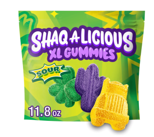 Shaq-A-Licious Xl Gummies Sour Chewy Candy, Bag 11.8 oz