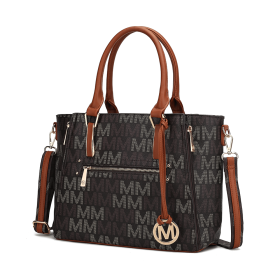 MKF Collection Siena Women's Tote Handbag by Mia k (Color: Brown, Material: Polycarbonate)