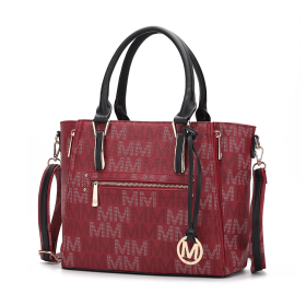 MKF Collection Siena Women's Tote Handbag by Mia k (Color: Burgundy, Material: Polycarbonate)