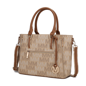 MKF Collection Siena Women's Tote Handbag by Mia k (Color: Beige, Material: Polycarbonate)