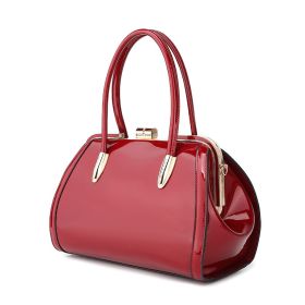 MKF Collection Patent Satchel Handbag by Mia k (Color: Wine, Material: Polycarbonate)