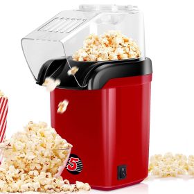 5 Core Popcorn Machine 16 Cup Capacity Hot Air Popper Mini Portable Tabletop Electric Pop Corn Maker Maquina Para Hacer Palomitas De Maiz For Home Mov (Color: Red)