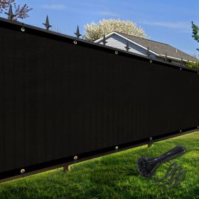 Artpuch Privacy Fence Screen Black Customized Outdoor Mesh Panels for Backyard, Balcony,Patio,Construction Site with Zip Ties (Color: Black, size: 6x170 ft)