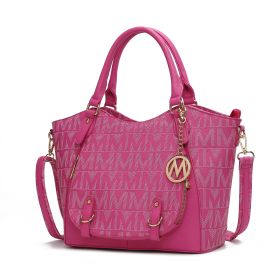 MKF Collection Fula Signature Satchel Bag by Mia k (Color: Fuchsia, Material: Polycarbonate)