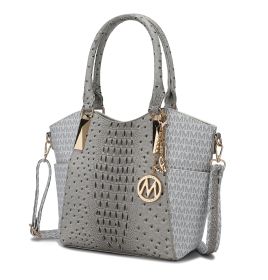 MKF Collection Kristal M Signature Tote Bag by Mia k (Color: White, Material: Vegan Leather)