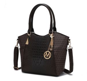 MKF Collection Kristal M Signature Tote Bag by Mia k (Color: Brown, Material: Vegan Leather)