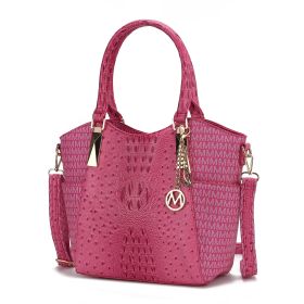 MKF Collection Kristal M Signature Tote Bag by Mia k (Color: Fuchsia, Material: Vegan Leather)