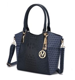 MKF Collection Kristal M Signature Tote Bag by Mia k (Color: Navy, Material: Vegan Leather)