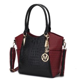 MKF Collection Kristal M Signature Tote Bag by Mia k (Color: Burgundy, Material: Vegan Leather)