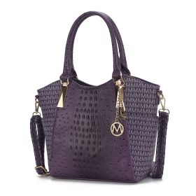 MKF Collection Kristal M Signature Tote Bag by Mia k (Color: Purple, Material: Vegan Leather)