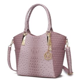 MKF Collection Kristal M Signature Tote Bag by Mia k (Color: Lavender, Material: Vegan Leather)