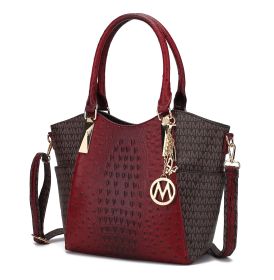 MKF Collection Kristal M Signature Tote Bag by Mia k (Color: Red, Material: Vegan Leather)