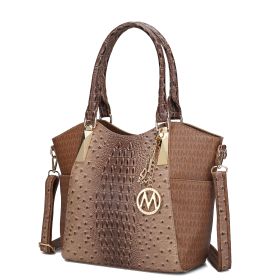 MKF Collection Kristal M Signature Tote Bag by Mia k (Color: Tan, Material: Vegan Leather)