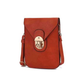 MKF Collection Kianna Medium Phone Crossbody Handbag by Mia K. (Color: Orange, Material: Vegan Leather)