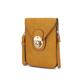 MKF Collection Kianna Medium Phone Crossbody Handbag by Mia K. (Color: Mustard, Material: Vegan Leather)