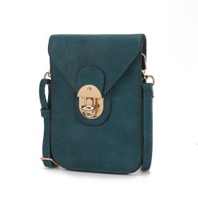 MKF Collection Kianna Medium Phone Crossbody Handbag by Mia K. (Color: Teal, Material: Vegan Leather)