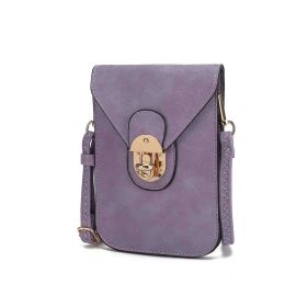 MKF Collection Kianna Medium Phone Crossbody Handbag by Mia K. (Color: Lavender, Material: Vegan Leather)