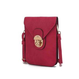 MKF Collection Kianna Medium Phone Crossbody Handbag by Mia K. (Color: Fuchsia, Material: Vegan Leather)