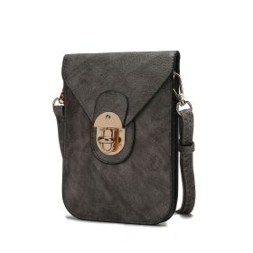 MKF Collection Kianna Medium Phone Crossbody Handbag by Mia K. (Color: Pewter, Material: Vegan Leather)