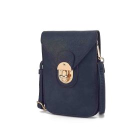 MKF Collection Kianna Medium Phone Crossbody Handbag by Mia K. (Color: Navy Blue, Material: Vegan Leather)