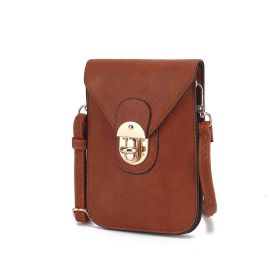 MKF Collection Kianna Medium Phone Crossbody Handbag by Mia K. (Color: Cognac, Material: Vegan Leather)