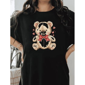 Casual Women's Cotton T-Shirt with Bow Detail - Trendy and Comfortable for Every Season (Style: 395)